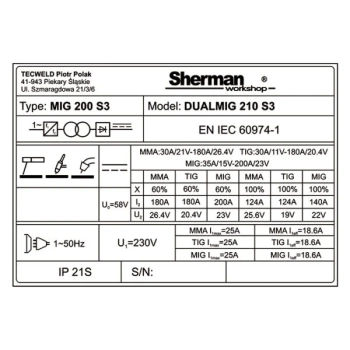 Sherman DUALMIG 210 S3